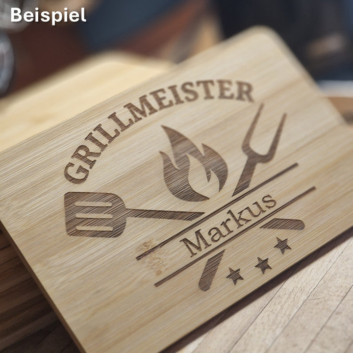 Personalisiertes Küchenbrett, Grillmeister, Schneidebrett, Frühstücksbrett, Laser graviert