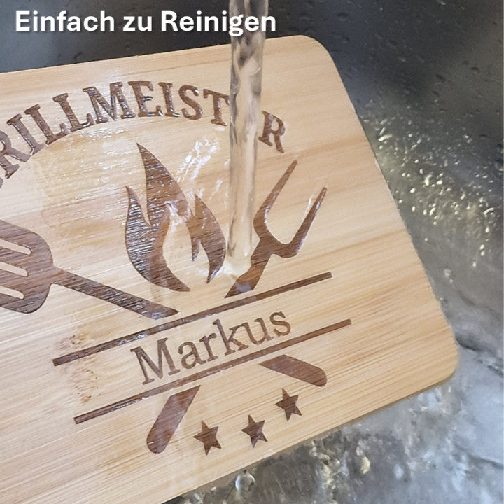 Personalisiertes Küchenbrett, Grillmeister, Schneidebrett, Frühstücksbrett, Laser graviert