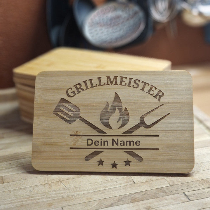 Personalisiertes Küchenbrett, Grillmeister, Schneidebrett, Frühstücksbrett, Laser graviert