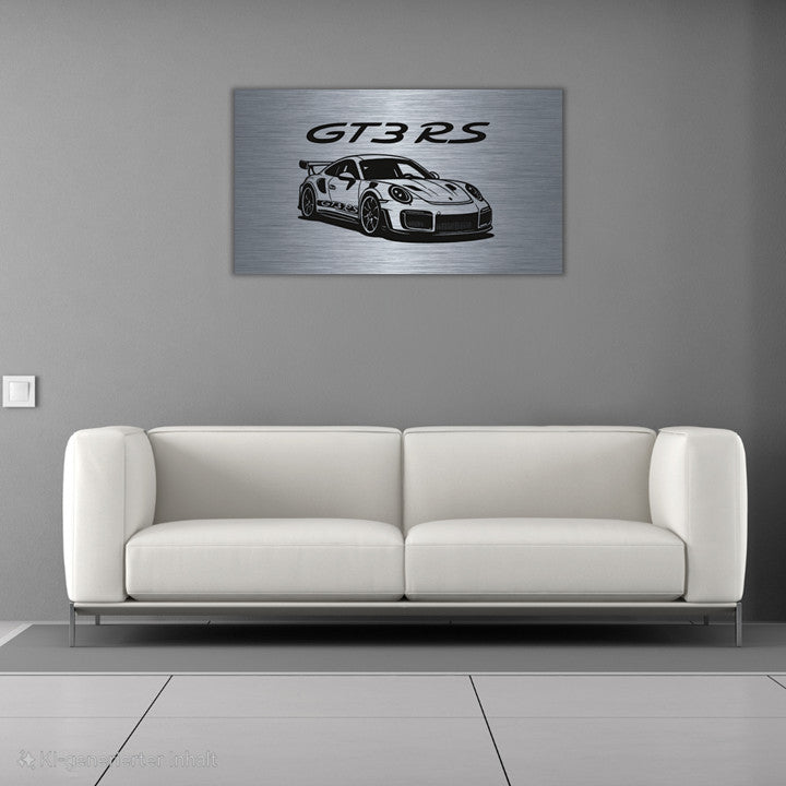 Wandbild aus Metall –  Auto-Kunst gelasert - Exklusives Bild – 50x30 cm